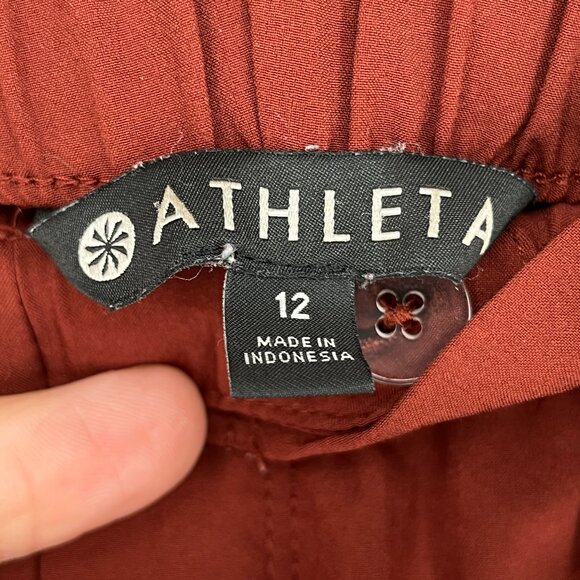 Athleta Skyline Pants Size 12 Cinnamon Brown Paper Bag‎ Waist  like new - Picture 7 of 7